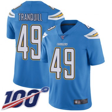 Los Angeles Chargers NFL Football Drue Tranquill Electric Blue Jersey Men Limited #49 Alternate 100th Season Vapor Untouchable->los angeles chargers->NFL Jersey